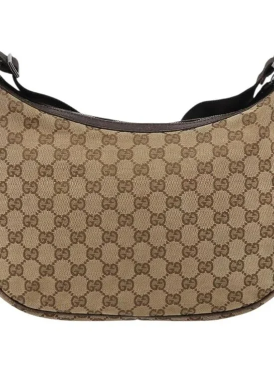 GUCCI GG Canvas Shoulder Bag Beige Silver 122790 Auth - Picture 3 of 16